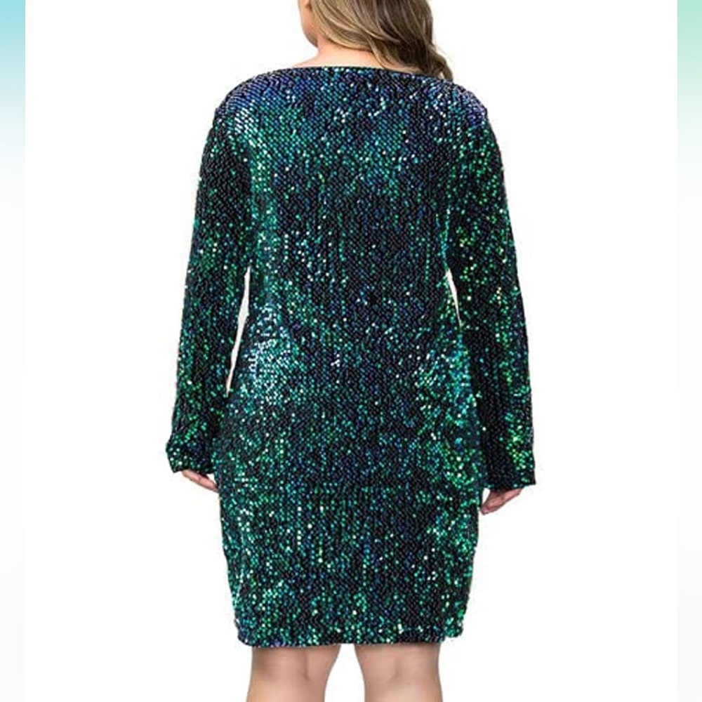 Henly Sequin Dress Plus Size Sparkly Bodycon Cocktail Party Club Evening Mini